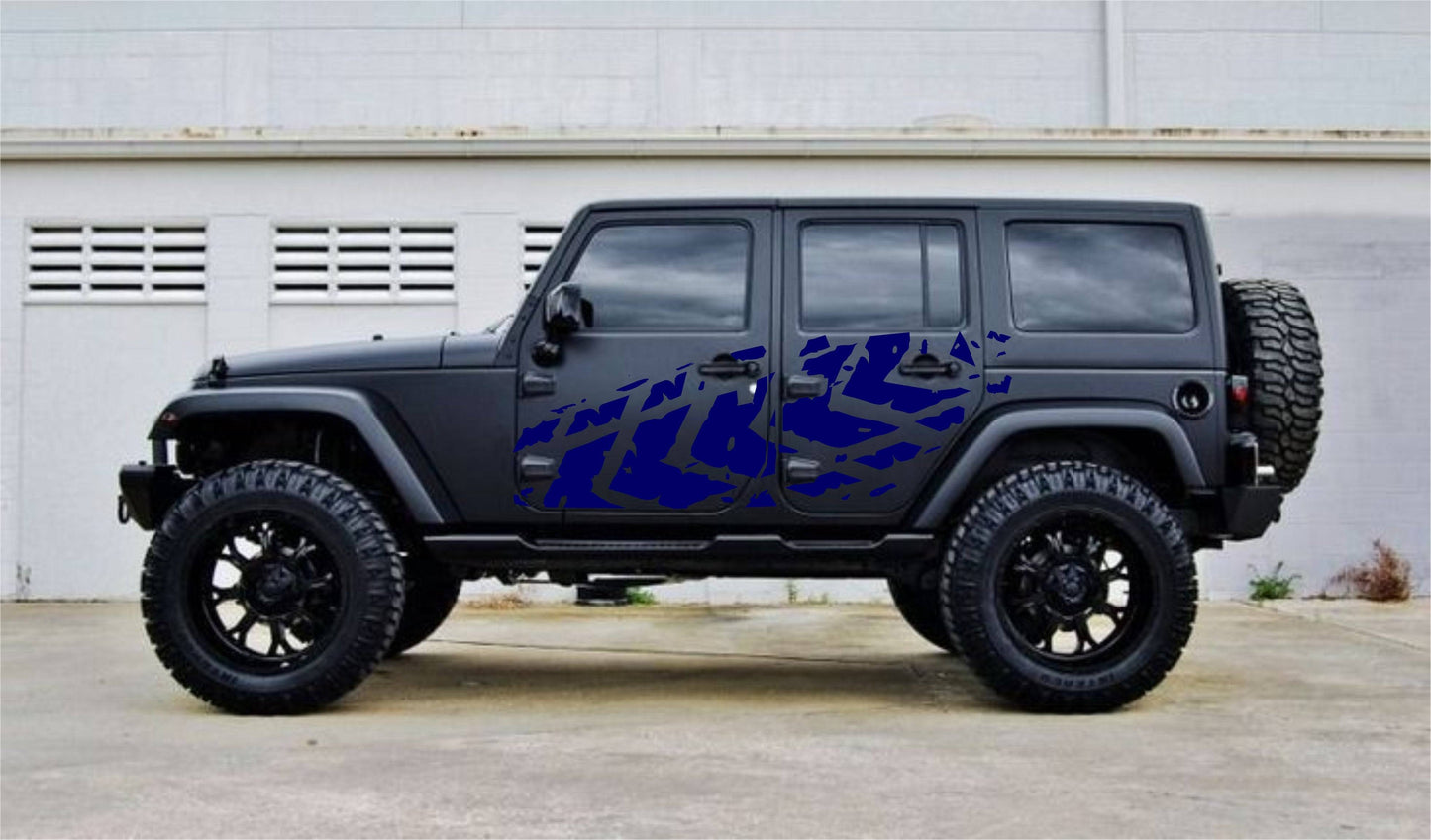 SET OF TIRE TRACKS VINYL DECAL FOR JEEP WRANGLER 4-DOOR JK 2007-2017